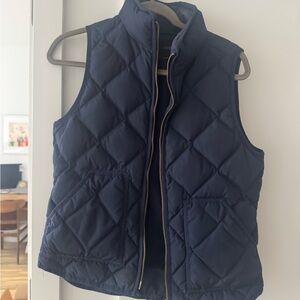 Quilted JCREW Navy Vest with Pockets